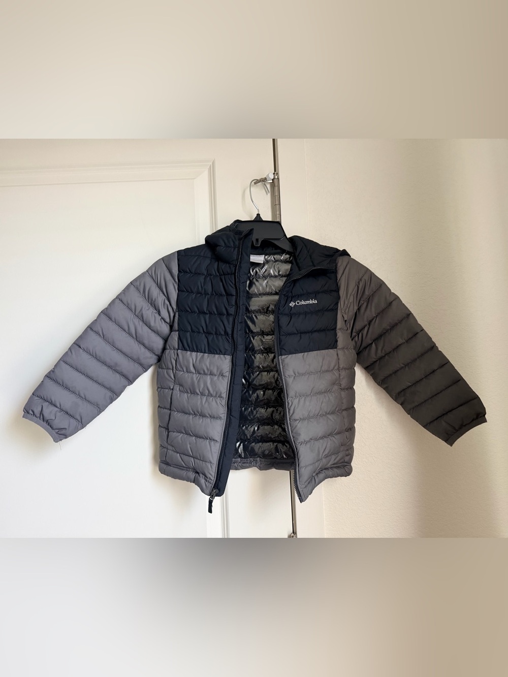 Columbia Kids Two-Tone Black & Gray Puffer Jacket with Hood